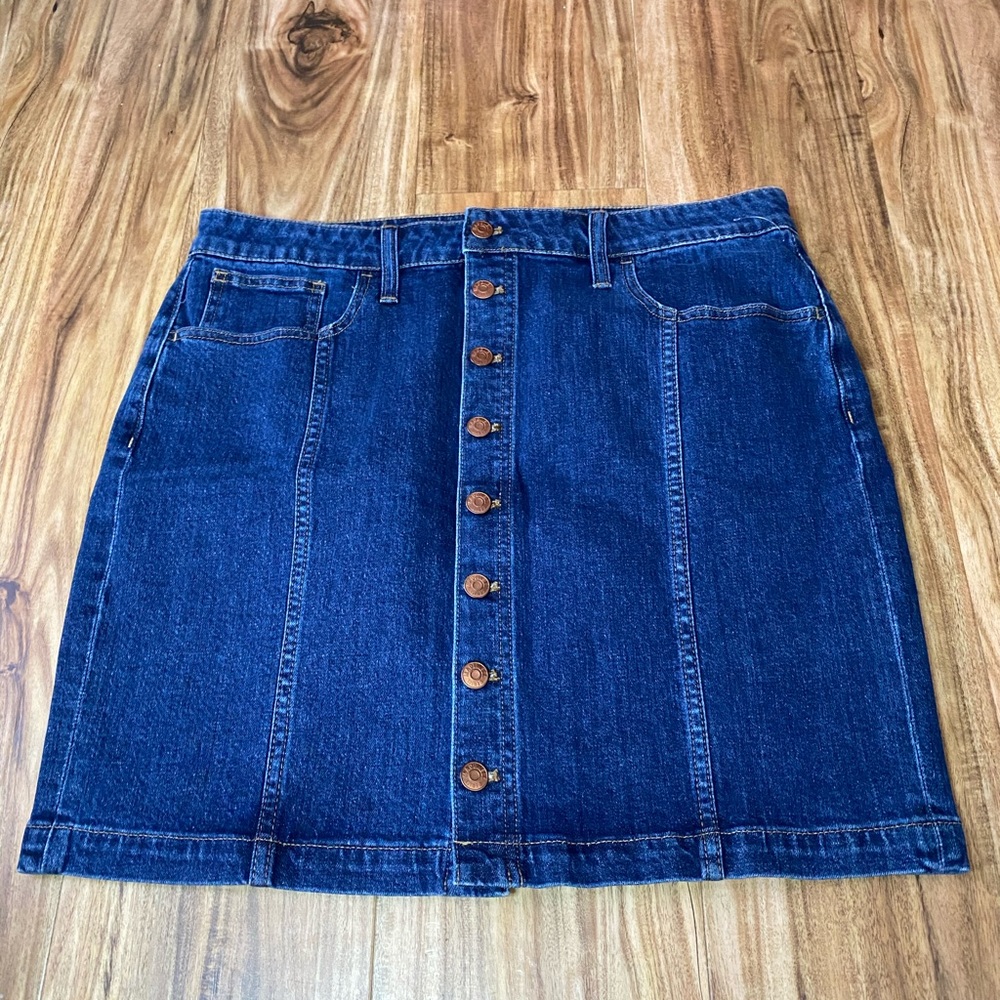 Madewell Stretch Denim Straight Mini Skirt - Picture 5 of 9